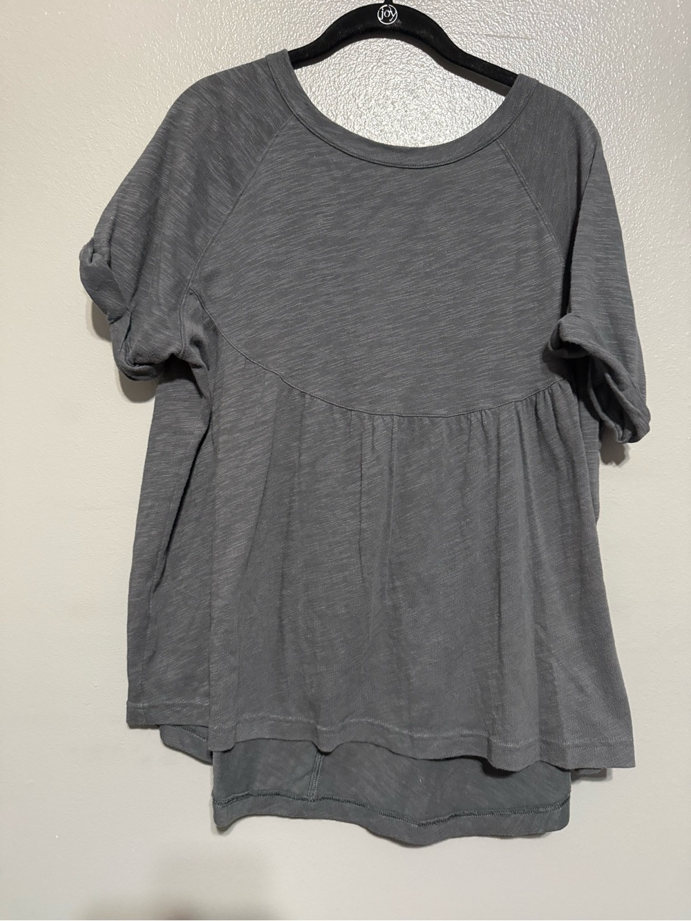 American Eagle Outfitters Gray Short Sleeve Peplum